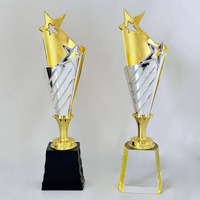 Trophées en cristal personnalisés avec gravure laser 3D, trophées en cristal étoile, récompenses en verre gravées, trophées en cristal pour entreprises