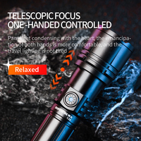 Lampe torche LED rechargeable en alliage d'aluminium, zoom, 1300LM, étanche, camping, extérieur, urgence, mise au point réglable, portée 700M