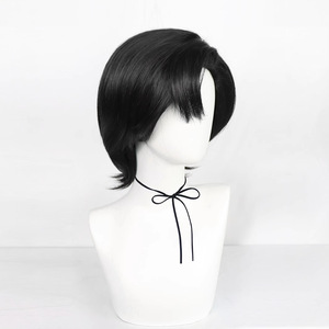 Peluca de Pelo Sintético Resistente al Calor, Negra y Corta, para Cosplay de Detective Anime, Kudou Shinichi, Hagiwara <span class=keywords><strong>Kenji</strong></span>, AOKG-078 - Product Image 5
