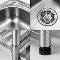 Évier de cuisine épaissi anti-corrosion et anti-rouille, grande capacité, extensible, résistant à l'usure, pour le lavage des légumes