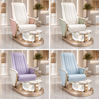 Fauteuil de bain de pieds inclinable de luxe avec cuvette en verre et revêtement personnalisé pour salon de beauté