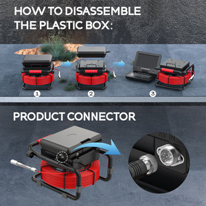 10 "IPS ống cống thoát nước kiểm tra máy ảnh nội soi 50Meter Meter truy cập Bàn phím DVR AHD 1080P Màn hình Video + âm thanh ghi âm - Product Image 6