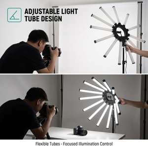 Kit d'éclairage photo multi-tubes à 12 bras, grand anneau lumineux LED 180W avec éclairage <span class=keywords><strong>de</strong></span> studio réglable 3200K 5600K - Product Image 3