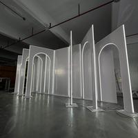 Arches de fond de forme rectangulaire moderne Led acrylique arc de fond pour événement incurvé support de toile de fond pour scène de mariage