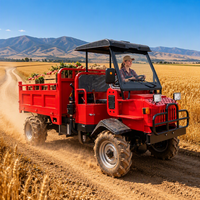 Camion benne agricole diesel 4x4 de 2-3 tonnes pour le transport lourd, avec système de basculement hydraulique, idéal pour les matériaux agricoles et les travaux sur le terrain