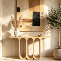 Table console en marbre naturel de luxe, forme arquée, meubles pour entrée, couloir, salon, bureau, design 80 pouces