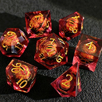Vente chaude transfrontalière Amérique du Nord : Jeu de dés DND de luxe en résine gravée, Œil de Sauron, à angle droit, à vingt faces, 7 pièces