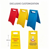 Panneau de signalisation de sécurité robuste en A, double face, jaune, 64 cm, pour avertissement de sol mouillé, pour espaces publics (lot en gros)