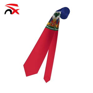 เนคไทลายธงชาติเฮติสำหรับผู้ชายงานปาร์ตี้งานปาร์ตี้ - Product Image 4