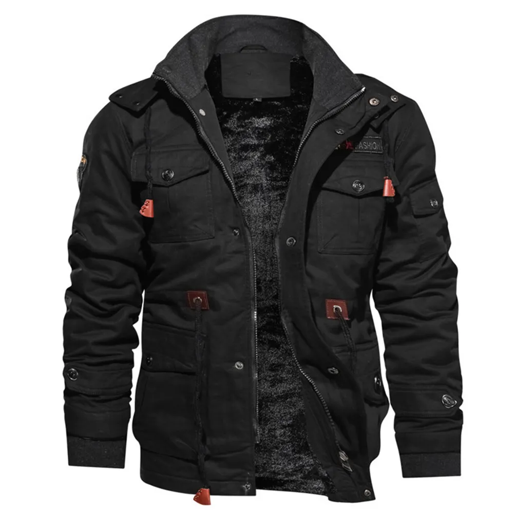 Winter Thickening Fleece Warm Style Track Jacket parka Men Plus Size Bomber Jacket Coat