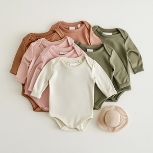 Wholesale ODM Custom Logo Print Baby Clothes <strong>Bodysuit</strong> Long Sleeve 100% Cotton Baby Onesie - Product Image 1