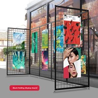 Support d'exposition pliable en alliage d'aluminium avec grille en fer pour exposition d'art et œuvres d'art de maternelle, design octogonal mobile en forme de prisme