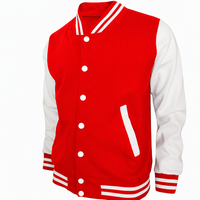 Veste de baseball pour homme en coton/CVC/TC, à boutons, avec blocs de couleur, style varsity, veste de sport pour homme