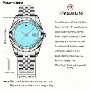 NH35 Montre mécanique de luxe OEM Logo personnalisé Haute qualité Chiffres arabes Cadran Montre automatique Montre pour homme entièrement en acier inoxydable - Product Image 2