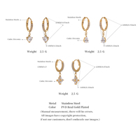 JINYOU 5338 Boucles d'Oreilles Pendante en Zircon Cubique Plaqué Or 18K, Créoles en Acier Inoxydable Amour pour Femmes, Bijoux Romantiques
