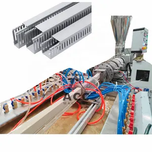 Saluran Kawat Slotted PVC Saluran Kawat Fleksibel Saluran Kabel Trunking dengan Penutup Mesin Extruder