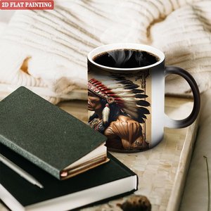 Mug en céramique givrée 11oz noir, tasse à café ou à thé magique changeant de couleur à la chaleur - Product Image 3