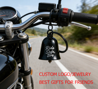 Cloche de moto personnalisée avec logo, en acier inoxydable 316, pour une conduite sécurisée, pendentifs pour motards, cadeaux pour motards