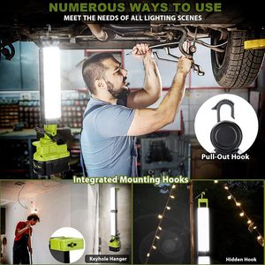 <span class=keywords><strong>RYobi</strong></span> 18V alimenté par batterie 30W projecteur 2400LM LED Clip de travail lumière pour réparation de voiture Camping travail d'urgence électronique grand public - Product Image 4