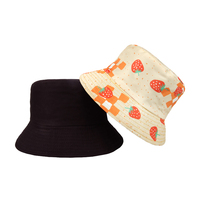 Venta al por mayor de verano bebé niños lindo sombrero de dibujos animados de fresa para niños sombreros para la playa al aire libre