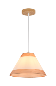 Scandinavian Wood Pendant <b>Light</b> With Paper Shade Soft Warm White <b>LED</b> Ceiling Lamp For Living Room - Product Image 1