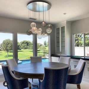 Lustre moderne en verre fait main de forme unique, <span class=keywords><strong>abat</strong></span>-<span class=keywords><strong>jour</strong></span> nordique, décoration de chambre, suspension en fer - Product Image 4