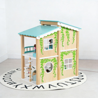 Casa de Muñecas de Madera Personalizada y Colorida, Juego de Roles, Sala de Estar, Juguetes Educativos para Niños, Modelo Zongheng 053, Dibujos Animados