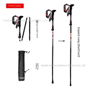 Bâton <span class=keywords><strong>de</strong></span> marche pliable en fibre <span class=keywords><strong>de</strong></span> carbone ultra-léger Trailblazer, cinq sections rétractables, Alpenstock, bâton <span class=keywords><strong>de</strong></span> montagne, <span class=keywords><strong>ski</strong></span> - Product Image 2
