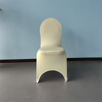 Vente en gros Polyester Spandex Banquet Fête De Mariage Blanc Arche Avant Chaise Pliante Couverture
