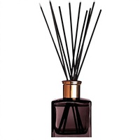 Diffuseur de parfum d'ambiance Areon 150 ml, en bois carré premium, 10 bâtonnets en rotin - Patchouli, Lavande & Vanille