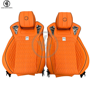 Sièges de course en cuir 2 pièces style B, imperméables, orange, pour Mercedes-Benz Classe G W464 G500 AMG G63 G550 2019-2024 - Product Image 1