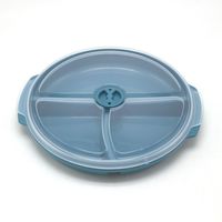 Vente en gros Boîte à lunch en plastique à 3 compartiments pour aliments Assiette alimentaire en plastique pour micro-ondes