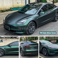 GWF Fabricant TPU Satin Vert Olive Couleur ppf film anti-rayures auto-cicatrisant film de protection de peinture automobile colle forte adhésive