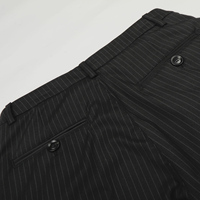 Pantalon plissé pour homme, taille haute, coupe large, à rayures fines, silhouette fuselée, drapé, décontracté, vintage, minimaliste, sur mesure