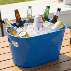 Kişiselleştirilmiş 2026 Yeni 4L Büyük Akrilik Kırmızı Şampanya Bira Şarap Plastik Buz Kovası Logolu - Product Image 2