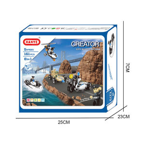 Hanye 161 pièces, kit de construction de véhicules à thème police 8 en 1, jouet éducatif STEM pour développer la motricité fine, cadeau pour enfants - Product Image 6