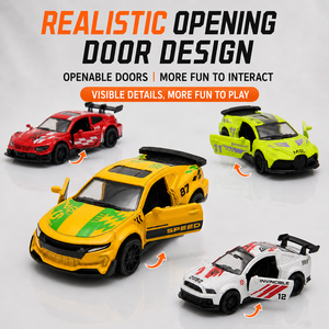 Voiture de course supercar en alliage métallique moulée sous pression à l'échelle 1:43, écologique, avec portes ouvrantes, à rétrofriction, <span class=keywords><strong>jouet</strong></span> pour enfants, idéal comme cadeau - Product Image 3