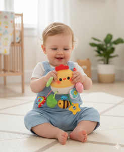 Jouet en peluche pour bébé, crabe, avec corde à tirer, <span class=keywords><strong>hochet</strong></span>, jouet à suspendre au lit, jouet de voiture pour nourrissons et tout-petits (0-3 ans), unisexe, en tissu - Product Image 4