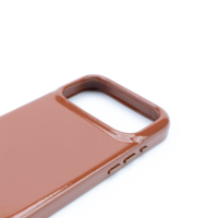 Étui de protection pour téléphone Zenos Glossy Brown TPU avec découpes précises et design antichoc