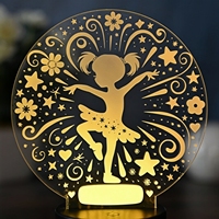 Lampe de nuit LED 3D créative pour danseuse, cadeau original, lampe gravée en acrylique, éclairage intérieur intelligent, cadeaux d'anniversaire