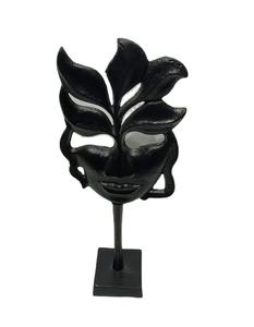 Sculpture en aluminium Midnight Leaf Mask, pièce décorative raffinée et artistique pour espaces de vie, bureaux, hôtels, galeries, prix en gros - Product Image 1
