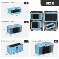 Ensemble organisateur de voyage en nylon léger Cubes d'emballage de grande capacité avec pochettes de rangement multi-tailles