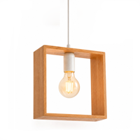 Lampe suspendue carrée en bois, cadre cube, pour bistrot, salon de coiffure, librairie, dortoir, galerie, vente en gros