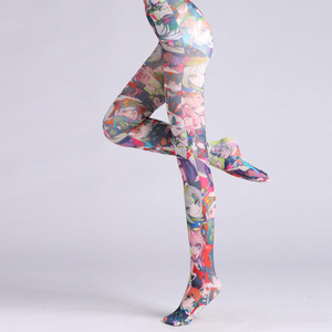 Giappone animazione stellata velluto ragazze stampa Leggings calze <span class=keywords><strong>collant</strong></span> stampato tatuaggio <span class=keywords><strong>collant</strong></span> per le donne - Product Image 2