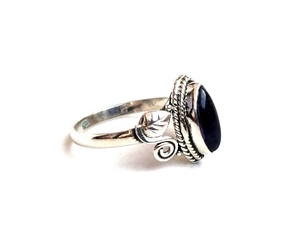 Bague d'assise à lunette faite à la main avec pierre d'améthyste véritable bague d'améthyste en argent sterling 925 bijoux cadeaux avec incrustation de réglage unique - Product Image 4