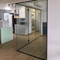 Diviseur de bureau plaque de fenêtres en verre 12mm d'épaisseur verre trempé cadre en aluminium silence cloisons de séparation en verre