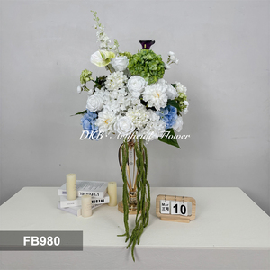 Bola de Flores Artificiales Personalizada de 70/60/50/40/30cm, Bola de Flores Artificiales Blanca, Verde y Azul, Centro de Mesa para Decoración de Bodas y Eventos - Product Image 2
