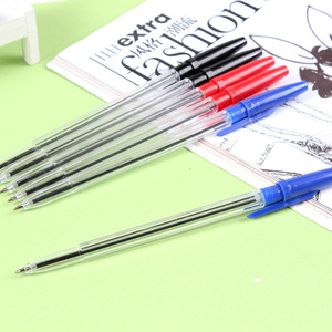 2026 50-Pak Pulpen Plastik Ujung 0.7mm Tiga Warna (Hitam Biru Merah) Grosir Kantor Pulpen Ujung Bulat - Product Image 3