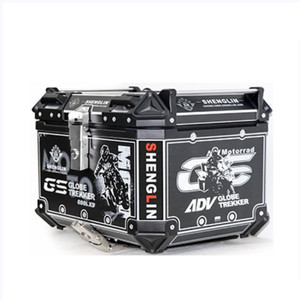 50L 65L universel luxe décalcomanie <span class=keywords><strong>moto</strong></span> coffre aluminium <span class=keywords><strong>valise</strong></span> Scooter étanche queue boîte stockage Top Box - Product Image 2