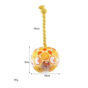 Commercio all'ingrosso interattivo elastico di calcio corda di cotone giocattolo da masticare per cani Pet peluche giocattolo con effetti sonori per digrignare i denti - Product Image 5
